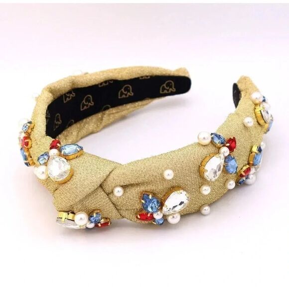 Americana Headband - Crystal Headband in Sparkling Gold - Picture 1 of 4
